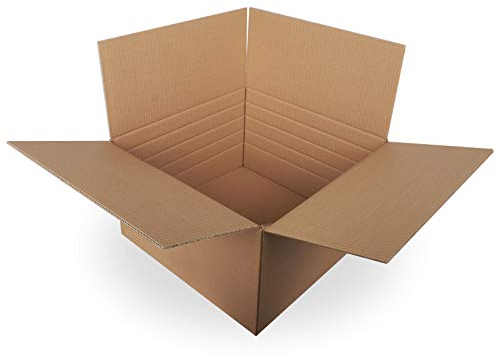 KK Verpackungen® Faltkartons | 5 Stück, 500x500x290mm, Zweiwelliger Versandkarton mit variabler Höhe | Versandverpackung aus stabiler 2.40 BC Wellpappe