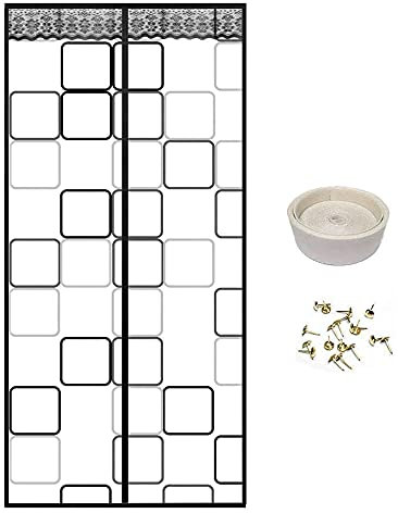 Zanzariera Magnetica,Kit Porta Scorrevole,Tenda per Porta,Porte Blindate Per Esterno,Chiusura Automatica Senza Far Entrare Insetti Facile da Installare