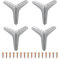 Moendergo 4 Stück 15 CM Möbelbeine, Modernes Metall Dreieck Möbelfüße, DIY Ersatz für Schrank Sofa Couch Stuhl Ottomane, Silber