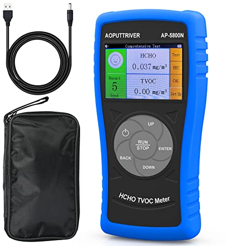 AOPUTTRIVER Formaldehyd Messgerät AP-5800N Innenraum-Luftqualitätsmessgeräte Verschmutzung Messgerät für die Prüfung HCHO TVOC für Home Office und Verschiedene Gelegenheiten