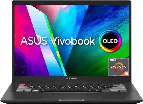 ASUS Vivobook Pro 14X OLED Slim Laptop | 14,0 2K 90Hz OLED Display | AMD Ryzen 9-5900HX | 16 GB RAM | 1000 GB SSD | NVIDIA RTX 3050 | Windows 11 | QWERTZ Tastatur | Black | inkl. Dial Pad