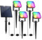 NATPOW Solar Gartenstrahler für Außen, 4-in-1 Solarleuchte Garten, IP65 Wasserdichte, Auto-ON/OFF Außenwandleuchten Landschaftsstrahler Gartenbeleuchtung für Bäume, Hof, Gartenweg (RGB)