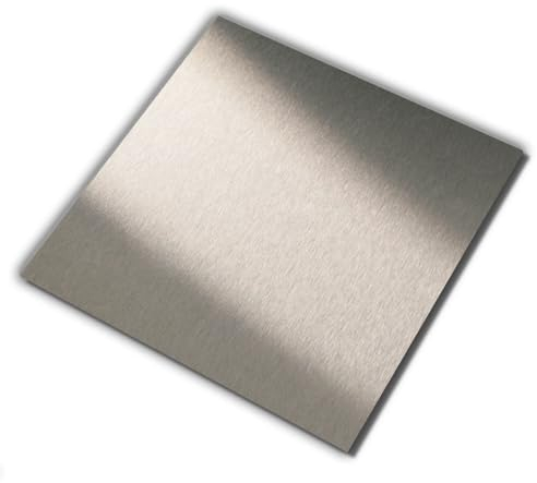 Baumaxxe Panneau en aluminium composite brossé argent I 20 x 20 cm I 3 mm I plaque en aluminium brossé résistante aux intempéries avec aspect inox I pour modélisme stands signalisation I AZ113