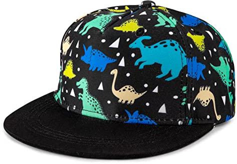 Basecap Kinder Sonnenhut Drucken Baseballkappe Verstellbare Junge Mädchen Snapback Cap mit UV Schutz für 2-4 Jahre alt (Dinosaurier)
