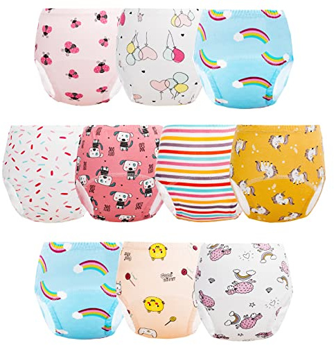 JackLoveBriefs Potty Training Pants Boys Girls Training Pants 3-4 Years | Reusable Training Pants 10 Packs, Mehrfarbiges Design,Gr.M