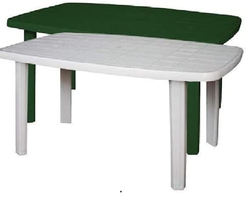 CRISCUOLO Brico Store Tavolo Rettangolare Da Esterno in Plastica Resinata per cene e momenti conviviali in giardino - Dimensioni 140X80X72 cm e facile da pulire e montare (bianco)