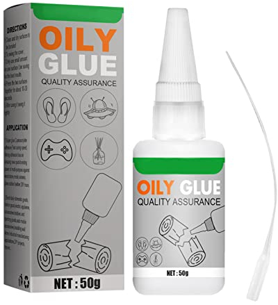 Juzinqu Schweißen von hochfestem öligem Kleber | Sekundenkleber Extra Stark | Klarer Öliger Super Glue Allzweck | Wasserfester Reparatur Werkzeug Sekundenkleber für Metalle, Keramik, Holz usw. (50 g)