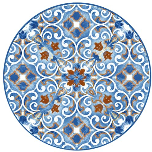 ARCA, Piatto Piano Rotondo in Melamina, Per la Tua Tavola, Decoro Vivace e Moderno, Collezione Forte dei Marmi, 41x2 cm