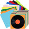 Lewtemi 60 Stück Vinyl-Schallplatten-Trennblätter, LP-Schallplatten-Trennblätter, Kunststoff, Alben, Schallplatten, Trennwände, mehrfarbig, Vinyl-Trenner, mit Tabs für 33 U/min, 33 x 33 cm