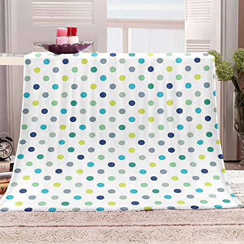 Flanelldecke 180x220Cm Kuscheldecke 3D Einfache Blaue Punkte Wohndecke Flanelldecke Groß Hochwertige Sommer Winter Warme Bett Wohndecke Sofaüberwurf Decke Tagesdecke Weich Flanelldecke
