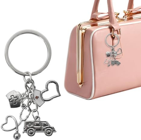 Porte-Clés Infirmière 1 Pièce Cadeau Infirmière Porte Clef, Metal Keychain, Porte Cle Pour Infirmiere Avec Stéthoscope Et Masque, Cadeau Infirmiere Pas Cher, Porte Cle Personnalisée Infirmiere