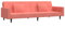 vidaXL Schlafsofa 2-Sitzer, Schlafcouch mit 2 Kissen, Gästebett mit Holzrahmen, Sofabett Tagesbett Couch Sofa Ausziehbar, Rosa Samt