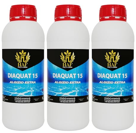 HAF® Algizid/Algenvernichter Extra 3 Liter - Anti Algenmittel gegen grünes Wasser - Algenverhüter zur Pflege & Reinigung Ihres Schwimmbeckens - Qualität: Made in Europe - Menge: 3 x 1 Liter