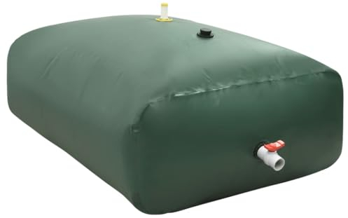 vidaXL Wassertank mit Wasserhahn, Regenwassertank mit Wasserschläuchen, Regentonne für die Aufbewahrung von Nichttrinkwasser, Faltbar Grün 5000L PVC
