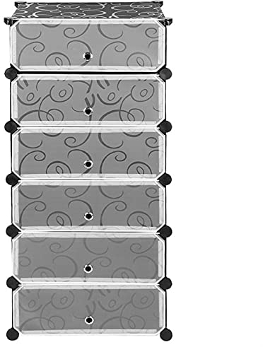 MMSJSBVY Schuhregal, 6-lagig, DIY, abnehmbare Schuhschränke, Kleiderschrank, transparent, staubdicht, verdickter Schuh-Organizer, Kunststoff-Clamshell-Schuhkarton, Schuhturm-Regal