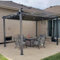 PURPLE LEAF Pergola avec Guirlande Lumineuse Exterieure Pergola Jardin Exterieur 3,65 x 3 m Tissu Teint en Fil, Pergola Aluminium Toit Rétractable, Gris