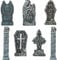 Halloween Grabstein Deko Outdoor XXL 81cm,7Pcs Gruselig RIP Grabstein Hof-Schilder Roadside Vorsicht Requisiten mit Erdspießen Gartendeko für Party,Spukhaus,Friedhof,Rasen im Freien,Draußen,Aussen