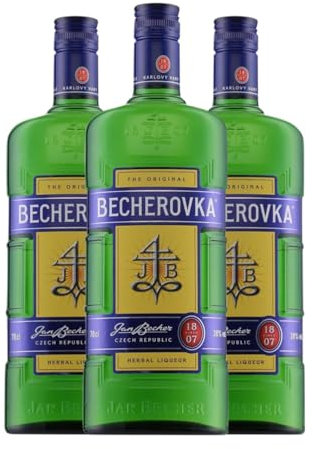 Licor de hierbas Becherovka 70 cl (Caja de 3 Botellas de 70 cl)