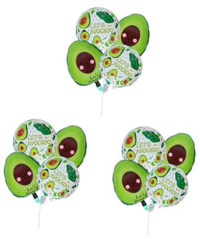 WOONEKY 12stücke Avocado Folienballons Mylar Helium Ballons Für Geburtstagsfeiern Runde Und Ovale Formen Dekorationen Für Partys Und Anlässe