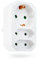 feletec 3-fach Steckdosenadapter 1x Schuko, 2x Euro, weiß, Mehrfachstecker, Mehrfachsteckdose