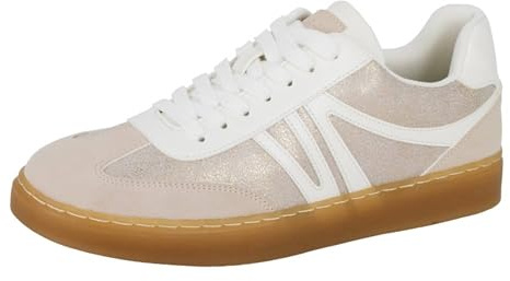 Cipriata L630 Reda Womens Lace Up Platform Glamour Trainer (Gold PU, UK Footwear Size System, Adult, Women, Numeric, Medium, 6)