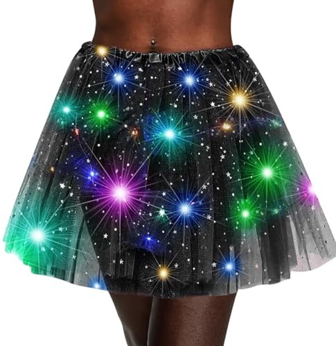 LED Rock Damen,Tutu Damen,Tüllrock Damen LED,LED Tutu Rock,für Halloween,Party Tanzen,Fasching Cosplay Kostüm