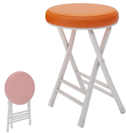 Sgabello da bar pieghevole imbottito, 50 cm, con poggiapiedi, robusto, sgabello da cucina per esterni, salvaspazio, sgabello pieghevole per cucina, bar ed eventi (blu)