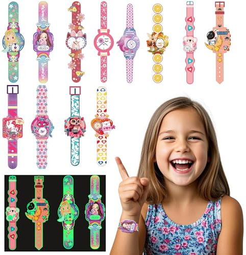 OHYER Tattoo Kinder Jungen Mädchen Wasserdichte Kindertattoos Temporäre Kindertattoos kindertattoos hautfreundlich Leucht Gemischte Aufkleber Kindertattoos Hautfreundlich Dekoration Uhren