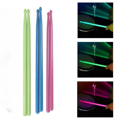 Baguettes lumineuses attrayantes pour batterie jazz, électronique et acoustique (rose)
