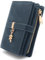 GOUNNU Portefeuille Femme en Cuir PU Petit Porte Monnaie Blocage RFIDFeuilles pour Femme Pochette 17 Emplacements de Cartes et Zippé Porte à Monnaie Porte Feuilles pour Femmes Court (Bleu)