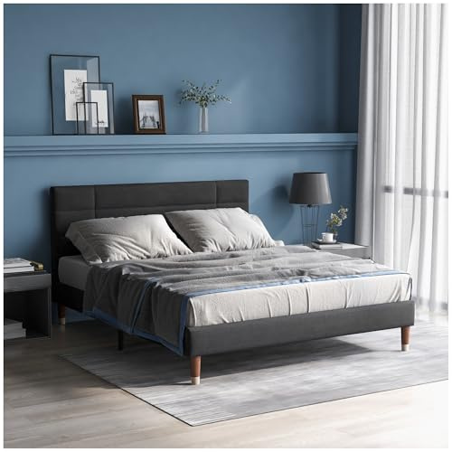 Wyibwy Doppel-Sofabett, 140 x 200 cm, mit Lattenrost, Einzelbett, geeignet für Erwachsene und Jugendliche, Leinen-Finish (Matratze nicht im Lieferumfang enthalten) (Grau)