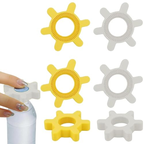 6-Piece Plastic Bottle Opener Set - Easy-Grip Opener for Seniors & Arthritic Hands, Multi-Purpose Kitchen Gadget & Keyring for Soda and Beverage Lids