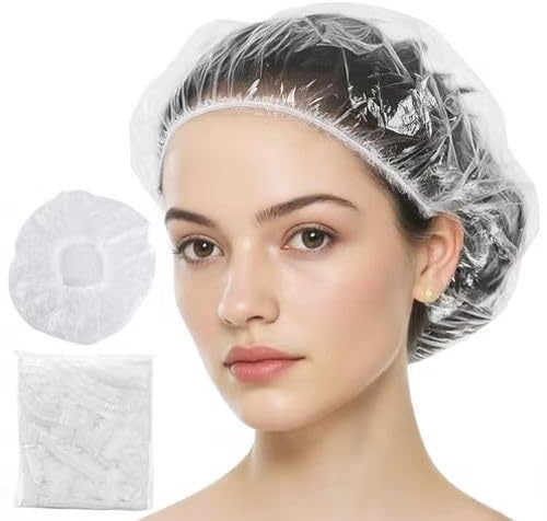 100 Pcs Disposable Shower Caps, 42cm Large Waterproof Shower Cap, Elastic Shower Caps,Hair Cap for Women, Home, Spa, Salon,Hotel and Travel