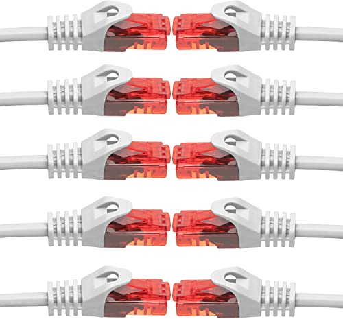 BIGtec 10 Stück – 0,75m LAN Kabel Netzwerkkabel Patchkabel Ethernet 2 x RJ45 Stecker High Speed weiß kompatibel zu Cat.5 Cat.6 Cat.7 Cat.8 Switch Router Modem Patchpanel Access Point Patchfeld