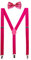 sourcing map Bandolera Tirantes Pajarita Unisexo Conjunto Forma De Y Elástica Ajustable Fucsia una talla