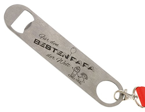 Flaschenöffner XXL Für den Besten Papa Vater der Welt Schlüsselanhänger Edelstahl 17cm