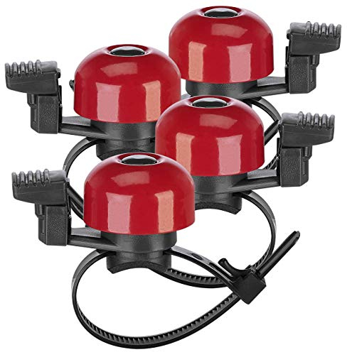 infactory Fingerklingel: 4er-Set Fingerklingeln mit verstellbarem Befestigungsband,Ø 36 mm (Finger-Klingel zum Sport, Handklingeln zum Sport)