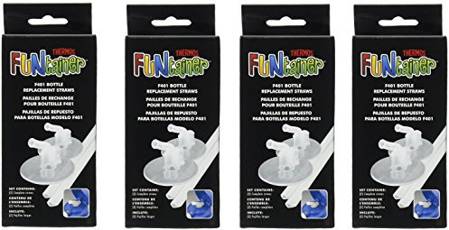 Thermos F401 Replacement Straws for 12 Ounce Funtainer Bottle, Clear Clear (4 Pack)