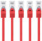 1aTTack.de 5m - rouge - 5 pièces câble réseau CAT.7 câble patch Sftp (câble brut) (SET) 10000Mbit/s - 500 MHz assemblé avec 2 fiches RJ45 Cat6a