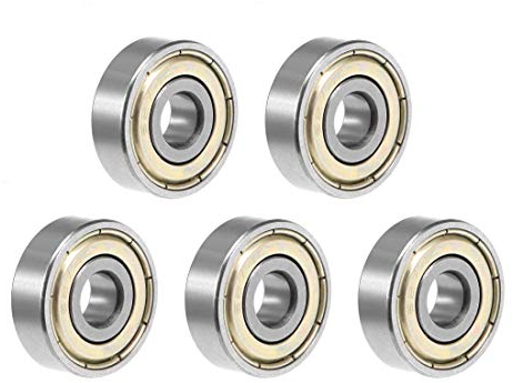 sourcing map 5 Stück 627ZZ Rillenkugellager 7x22x7mm Doppelte Dichtung Chromlager