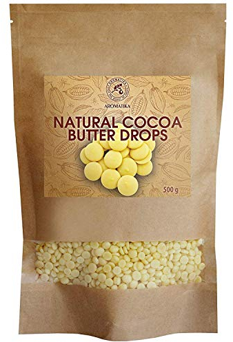 Kakaobutter Chips 500 g - Theobroma Cacao Butter - Kakaobutterchips Lebensmittelqualität - Kakaobutter Pellets - zum Backen - für die Schönheit Rezeptbedürfnisse