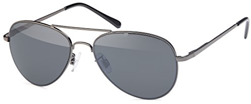 FEINZWIRN Pilotenbrille Sonnenbrille für schmale Gesichter Köpfe inkl Brillenbeutel (smoke-anthrazit)