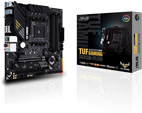 ASUS TUF Gaming B550M-PLUS AMD AM4 (3ª generación Ryzen Micro ATX placa base para juegos (PCIe 4.0, 2.5 Gb LAN, BIOS Flashback, HDMI 2.1, USB 3.2 Gen 2, cabecera RGB direccionable Gen 2 y Aura Sync)