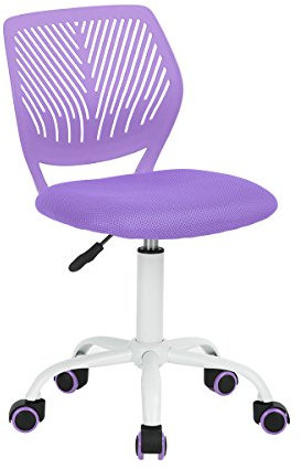 FurnitureR Children's Chair for Teens Girls, Computer Laptop Chair with Low Back Armless,Height Adjustable,360 Swivel