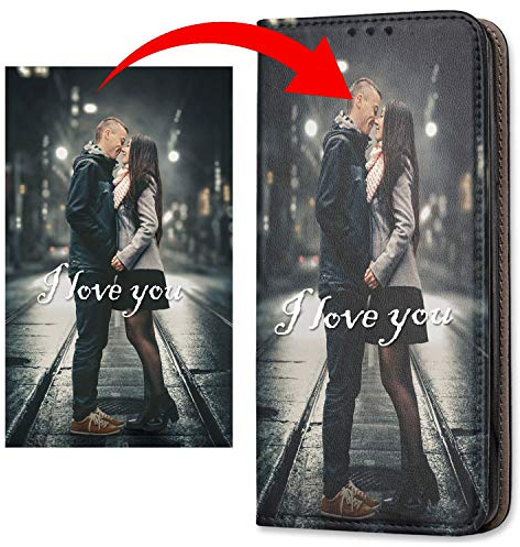 KX-Mobile Personalisierte Hülle für iPhone 11 PRO Handyhülle Smart Magnetic Schwarz mit deinem eigenen Motiv - Dein eigenes Bild Selfie Design Motiv Foto Wunschbild