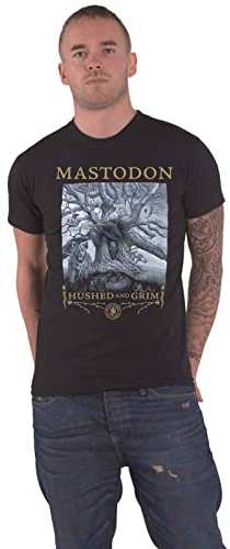 Mastodon T Shirt Hushed and Grim Cover Band Logo Nue offiziell Herren Schwarz XL