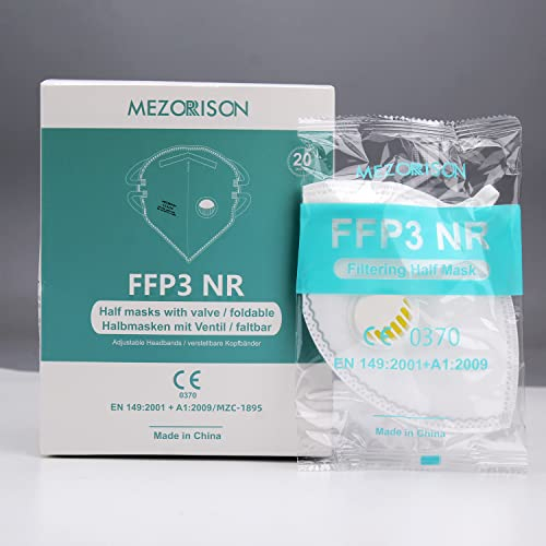 SESCO Maschera FFP3 con valvola, 20 pezzi per confezione, confezione singola, Healthcare, Mezorrison