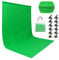 Miorkly 3×3,6m Greenscreen Fotohintergrund,Verdicken Groß Grünes Tuch Background,Faltbare Green Screen,Rollup Stoff Hintergrund(12 Clip,1 Bag) Backdrop-Halterung Nicht enthalten