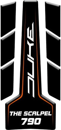Tankpad aus Harz, selbstklebend, 3D-Effekt, kompatibel mit KTM Duke 790 The Scalpel (Orange v2)