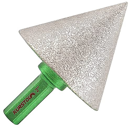 KURSTOL Diamond Cone Tile Bit - Diamond Countersink Drill Bit 50mmXHex Shank Electric Drill,Diamond Beveling Chamfer Bit for Shaping Enlarging Existing Holes of Granite Marble Porcelain Tiles